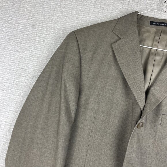 VTG Jones New York Men's Blazer Jacket Beige / Brown Sports Coat Wool Size 42S - Picture 3 of 16